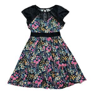 Torrid Black Floral Mini Dress